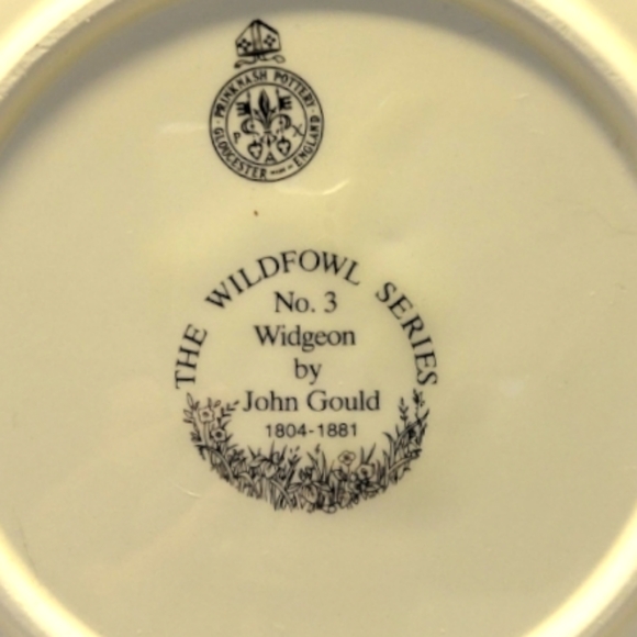 Vtg PRINKNASH POTTERY PLATE EARTHENWARE WILDFOWL SERIES PLATE NUMBER 3 WIDGEON - Picture 3 of 3